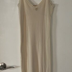 Forever 21 Cream Knit Midi Dress